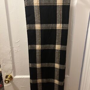 Plaid Black and Cream Scarf